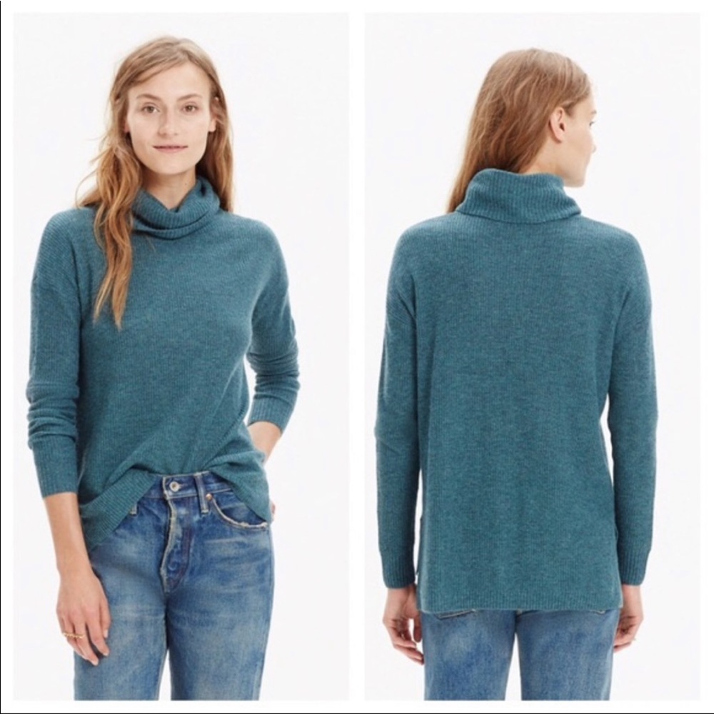 Madewell Ribbed Turtleneck Sweater moss green S